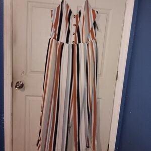 Nwt Liberty Love Striped Womens One Piece Jumpsuit Sz XXL